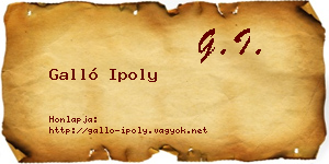 Galló Ipoly névjegykártya